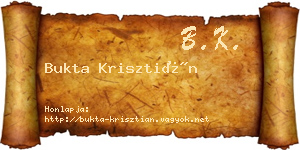 Bukta Krisztián névjegykártya