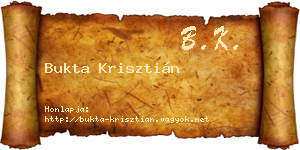 Bukta Krisztián névjegykártya